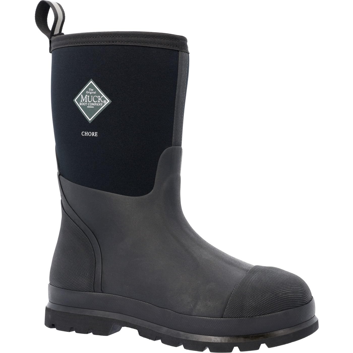 MUCK Men's Chore Mid Waterproof Work Boots - Slip Resistant Rubber Outsole for Construction, Farming & Outdoor Work - Ideal for Wet Conditions & Heavy Duty Use