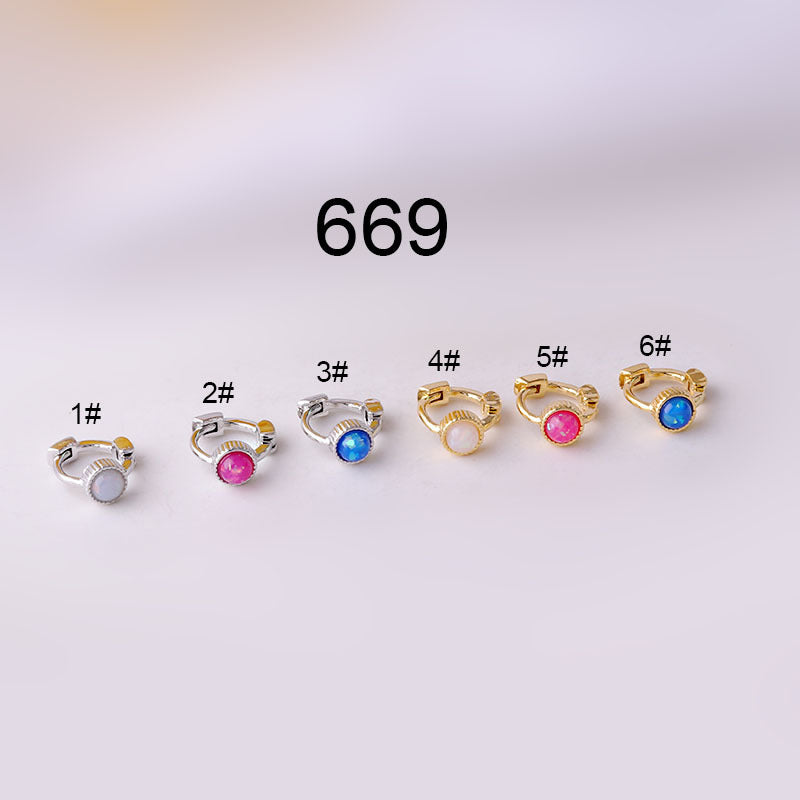 18K Gold Huggie Hoop Earrings with Opal - Small Cartilage Hoops for Women | Dainty Everyday Jewelry, Perfect for Work, Date Night & Gifts