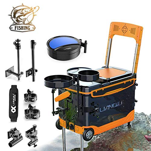 Premium Tackle Storage Box - 36L Multifunctional Portable Fishing Seat & Gear Organizer for Saltwater & Freshwater Fishing - Durable Plastic Case for Boat, Shore & Kayak Anglers