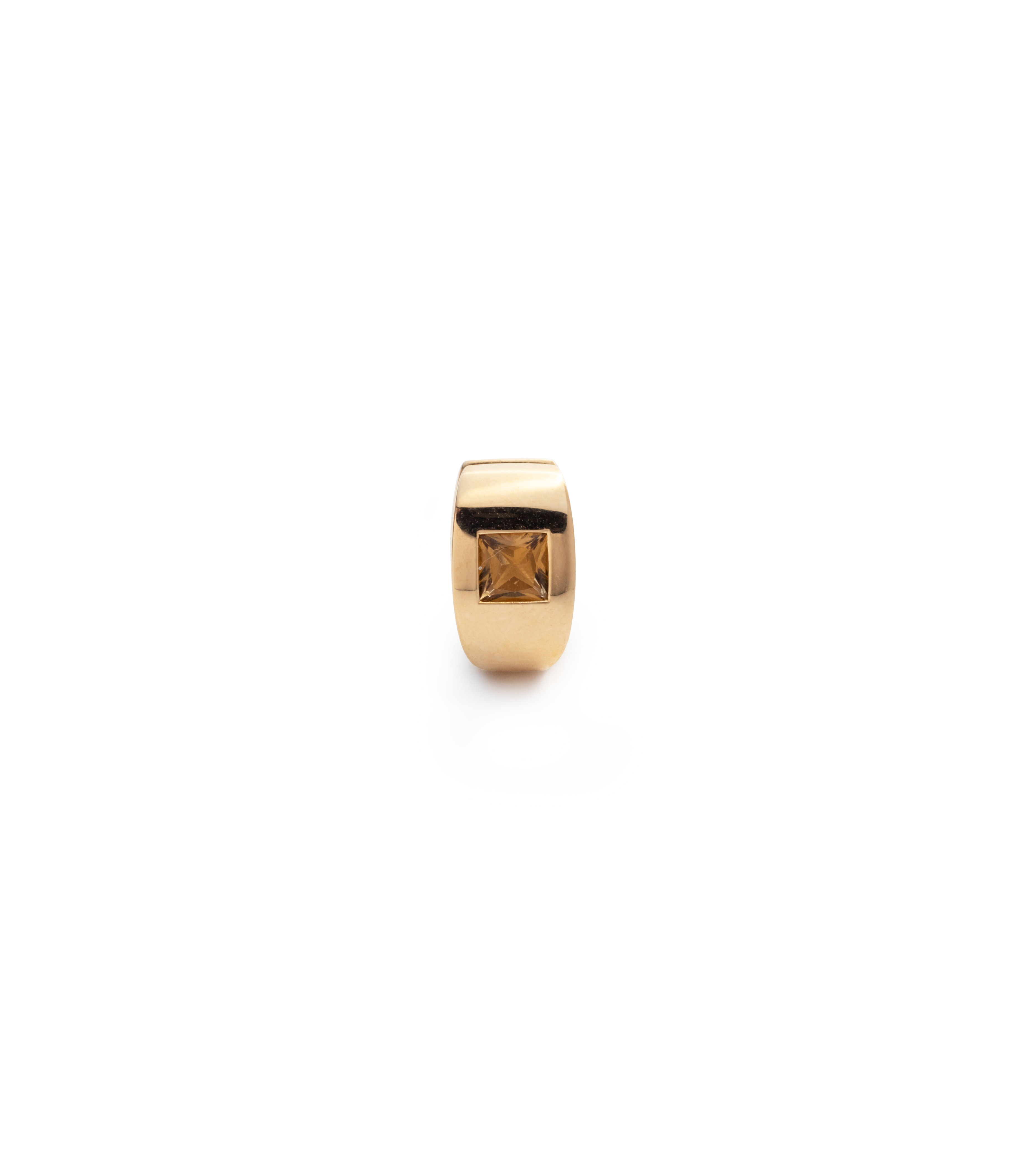 Princess Cut Champagne Citrine Gemstone Huggie Earrings - Elegant Dainty Gold Hoop Earrings for Women | Perfect for Weddings, Date Nights & Special Occasions