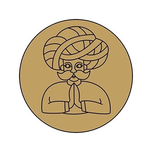 Printfry Pre-Marked MDF Rajasthani Turban Man Art Piece - 8 Inch Laser Cut DIY Craft Kit for Home Decor, Wall Art & Room Decoration | Perfect for Indian Themed Parties, Cultural Displays & Creative Craft Projects
