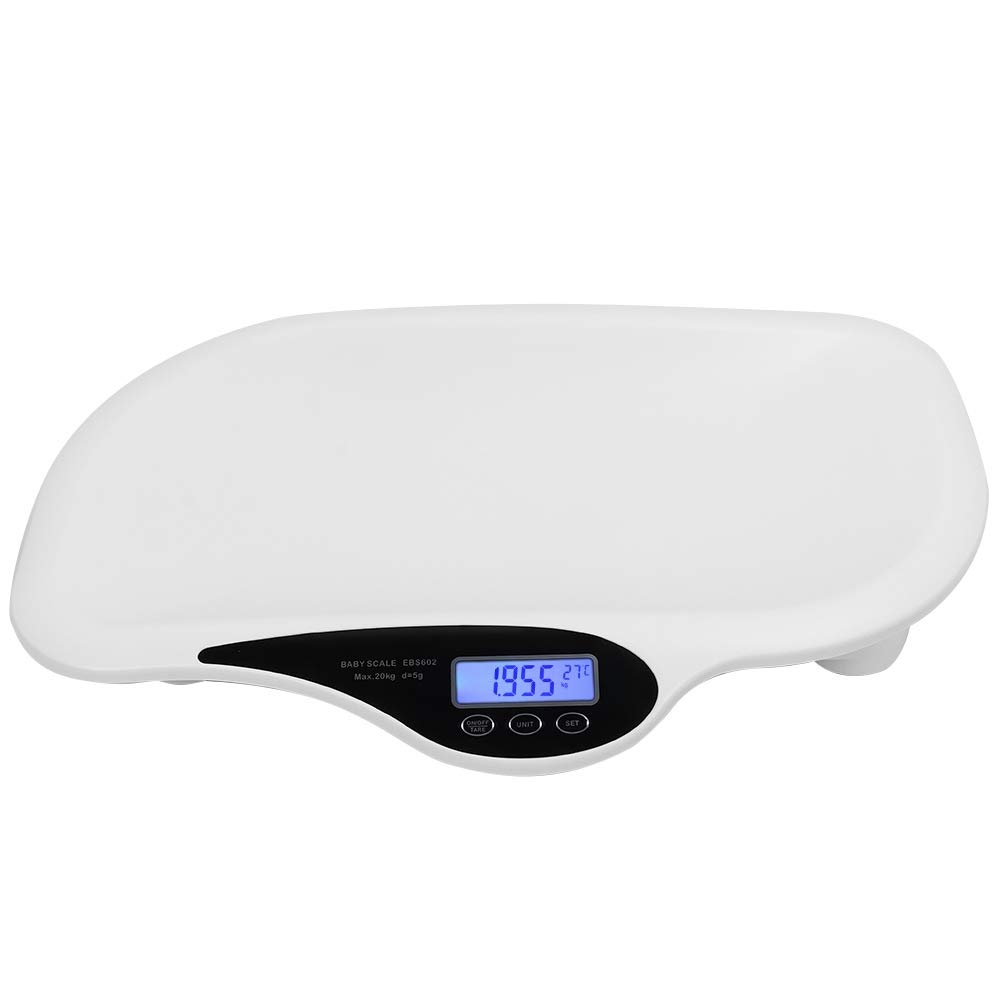 25.6×17.2×3in Digital Baby Scale with U-Shaped Groove - Accurate Toddler & Pet Scale up to 20KG/44LB - Newborn Weight Scale with LCD Screen, 150cm Tape Measure & One-Touch Reset - Perfect for Infants, Pets and Home Health Monitoring