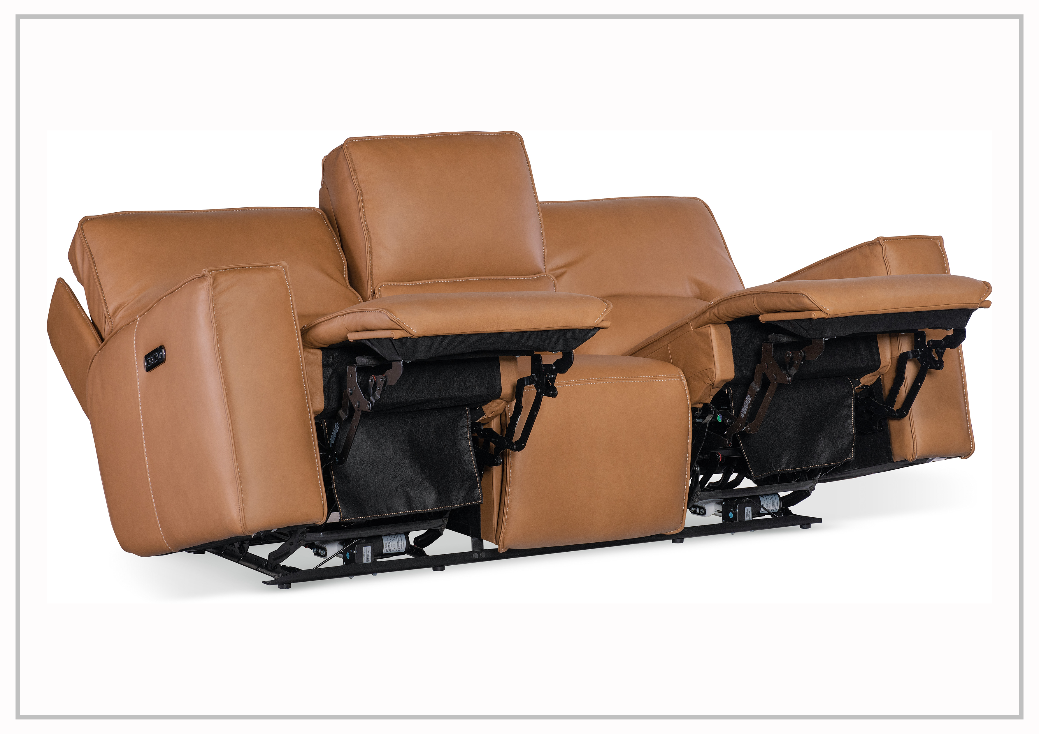 Hooker Furniture Miles Zero Gravity Power Recliner Leather Sofa - Adjustable Electric Recliner with Lumbar Support for Living Room, Home Theater & Office Comfort