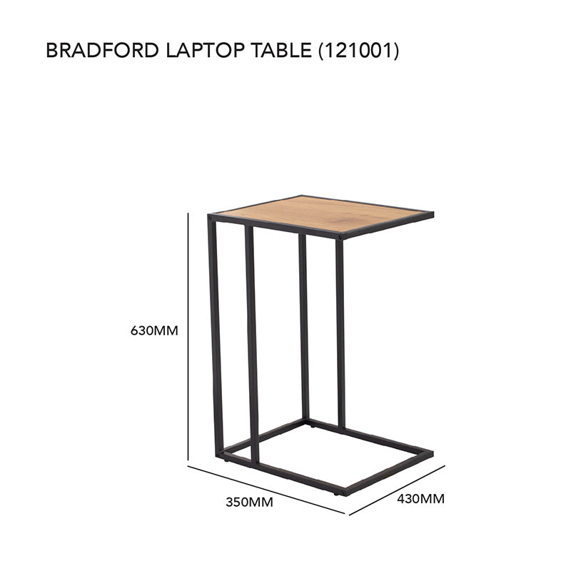 BRADFORD Adjustable Laptop Desk Stand - Natural Wood & Black Finish, Portable Lap Desk for Work, Study, Gaming, and Bedroom Use