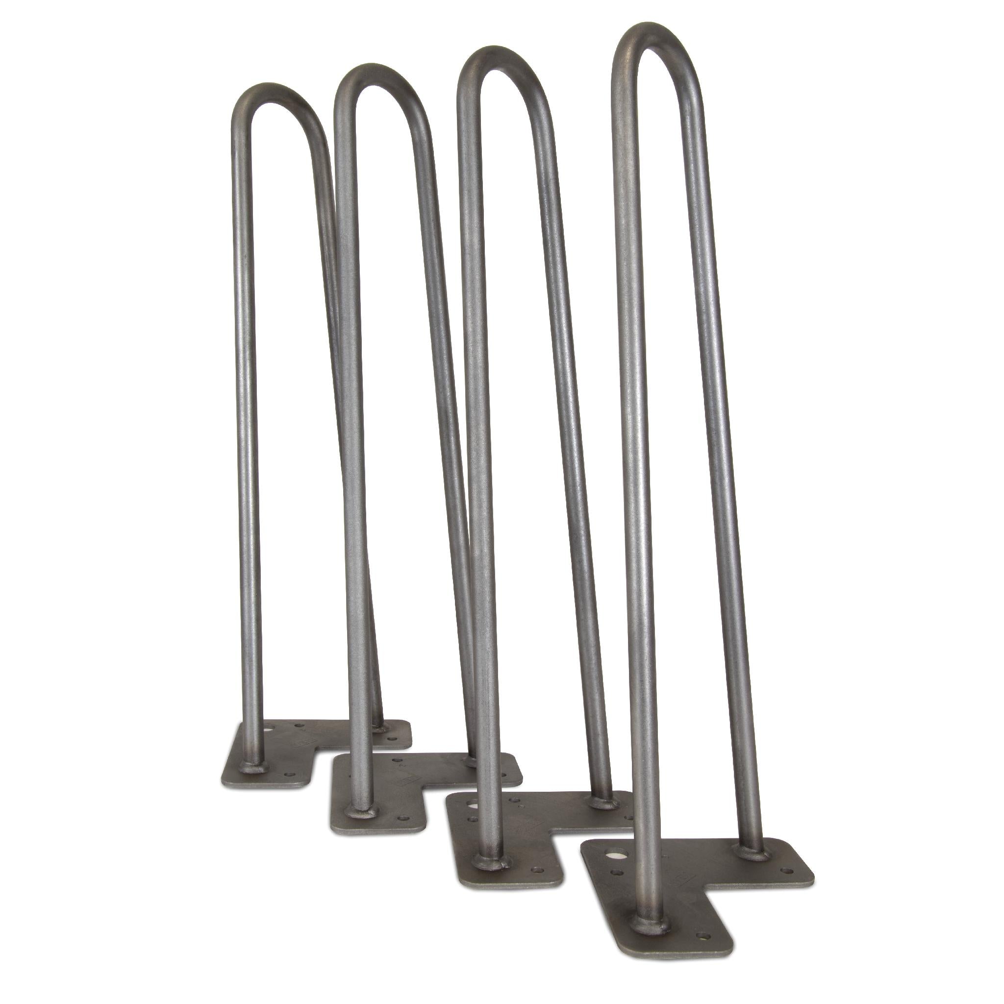 WEN TL16S 16 Inch Mid Century Modern Raw Steel Hairpin Table Legs - 1/2
