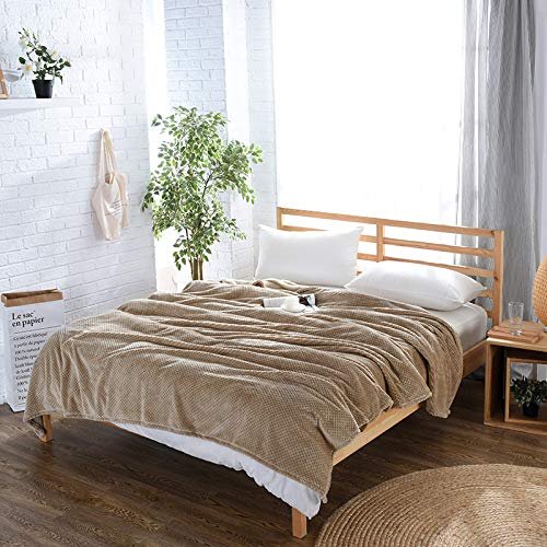 Luxury Reversible Microfiber Throw Blanket for All Seasons - Soft & Cozy Bed & Couch Blanket for Home, Office, or Travel (Twin, Tan) - Perfect for Snuggling, Decor, and Gift Giving