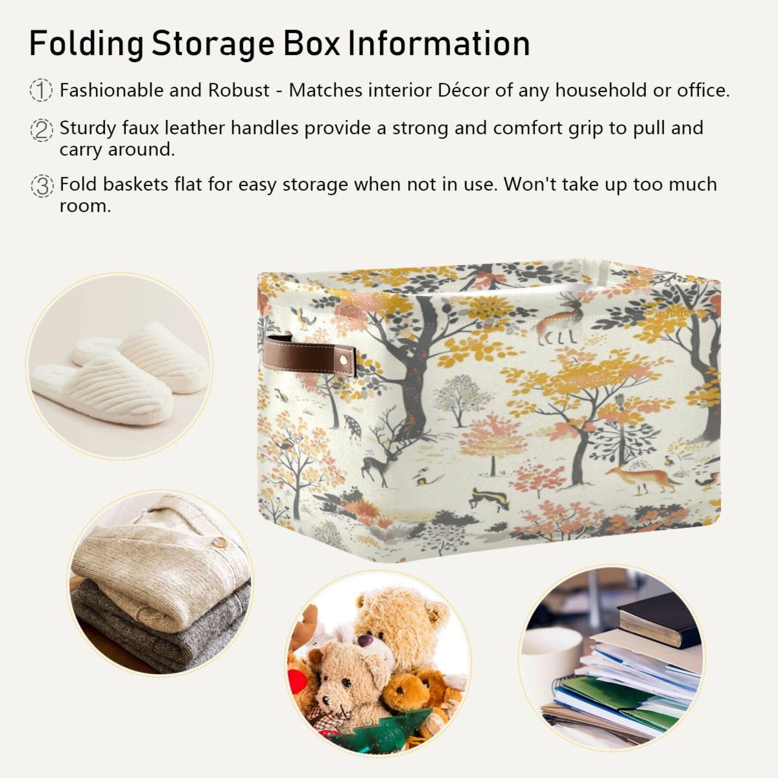 Large Fabric Storage Bins with Handles - Closet & Shelf Organizers for Clothes, Toys, Home