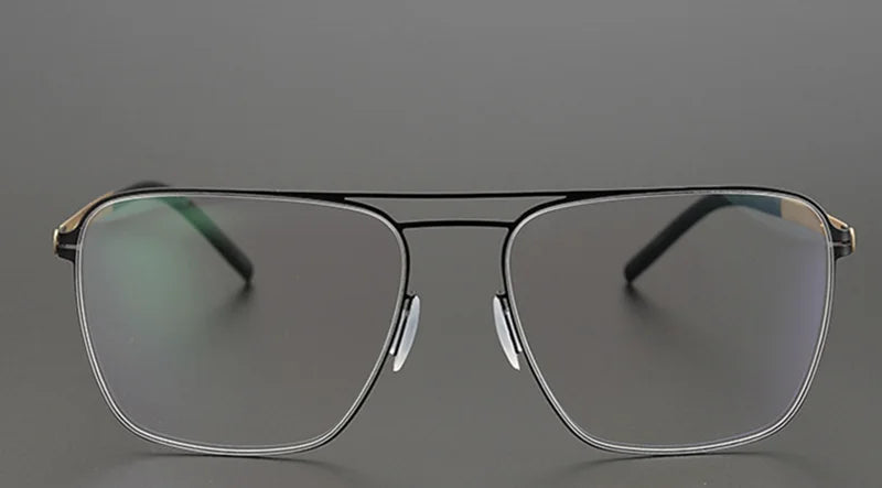 Aimee Unisex Full Rim Square Double Bridge Stainless Steel Eyeglasses 21251 - Stylish & Durable Frames for Men & Women - Perfect for Work, Reading & Fashion Accessories