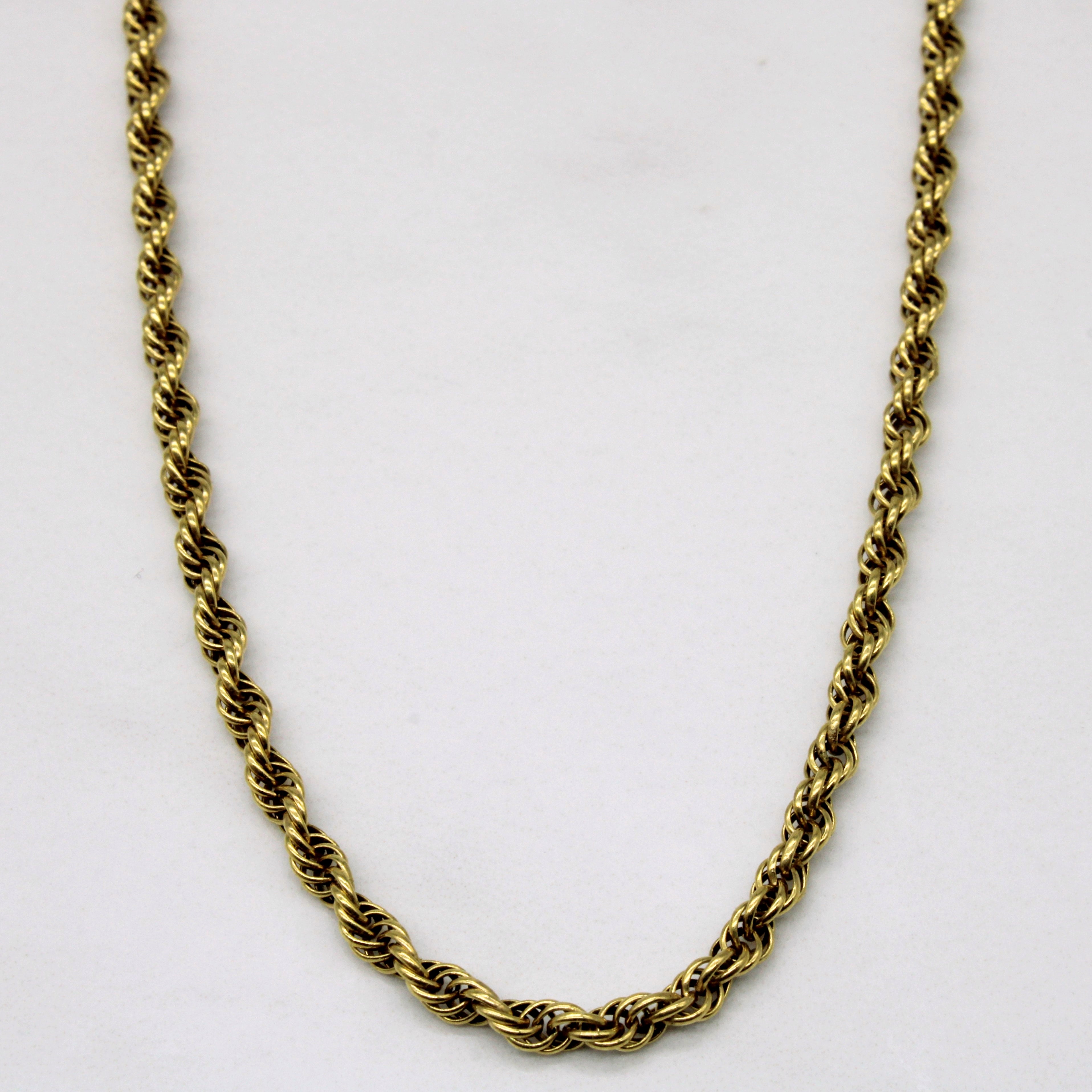 10K Yellow Gold Rope Chain Necklace 18 Inches - Elegant Jewelry for Women, Perfect for Everyday Wear, Gifts & Special Occasions