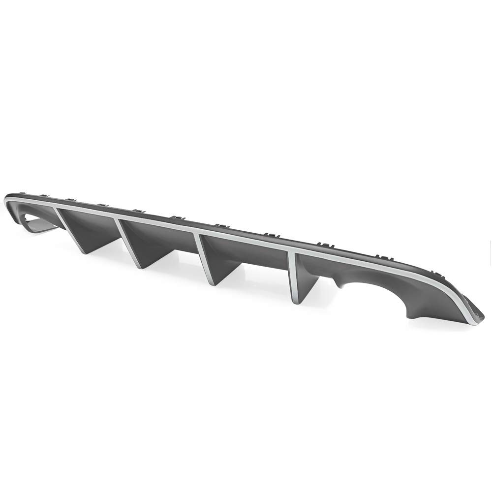 IKON MOTORSPORTS Bumper Lip Spoiler for 2015-2023 Dodge Charger SRT | Factory Style Rear Diffuser with White Reflective Tape | Enhance Style & Aerodynamics for Street & Track Racing
