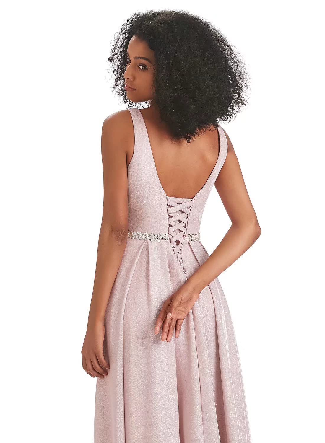 Sparkly Champagne Beaded Prom Dresses for Women - Elegant Long Formal Gowns for Weddings, Bridesmaids & Evening Parties | Perfect for Homecoming, Quinceañera & Special Occasions