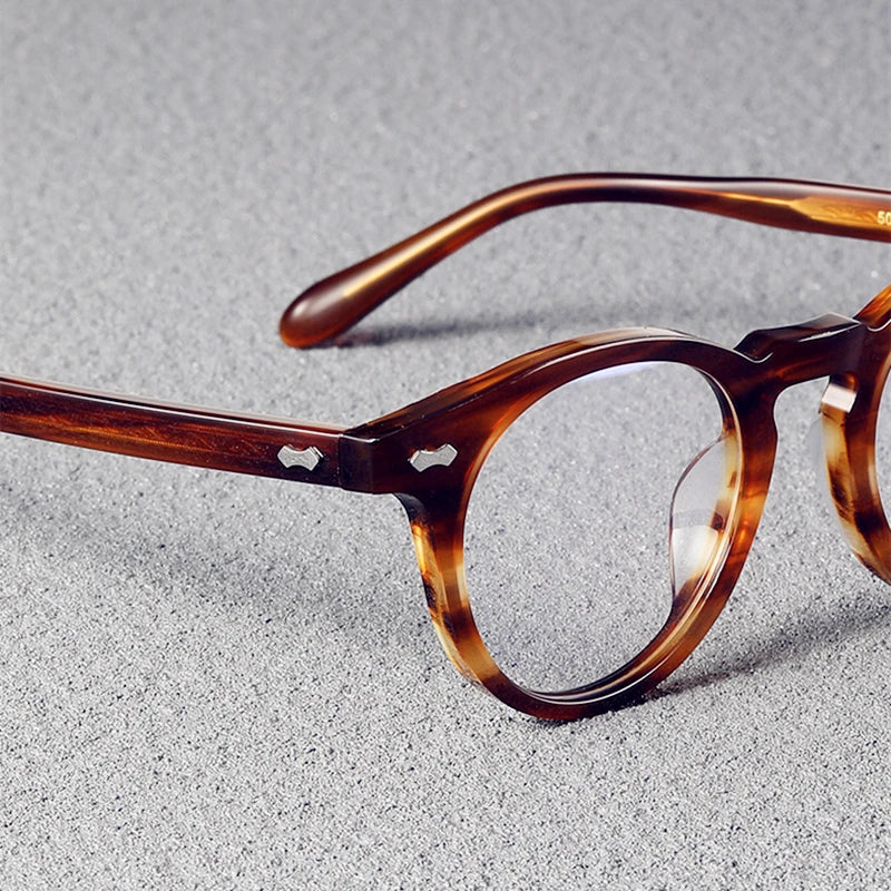 Stylish Black Unisex Acetate Full-Rim Round Eyeglasses SH505 - Perfect for Reading, Work & Everyday Fashion