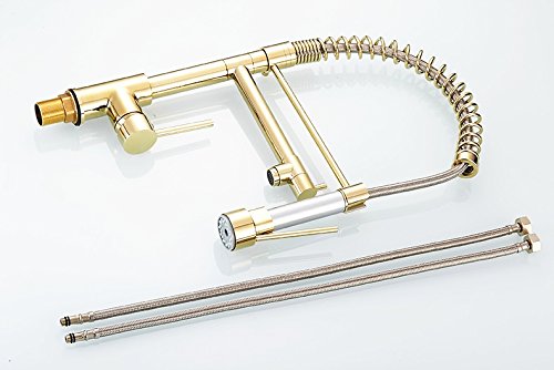 Gold Pull Out Kitchen Faucet with Sprayer - Modern Sink for Easy Cooking
