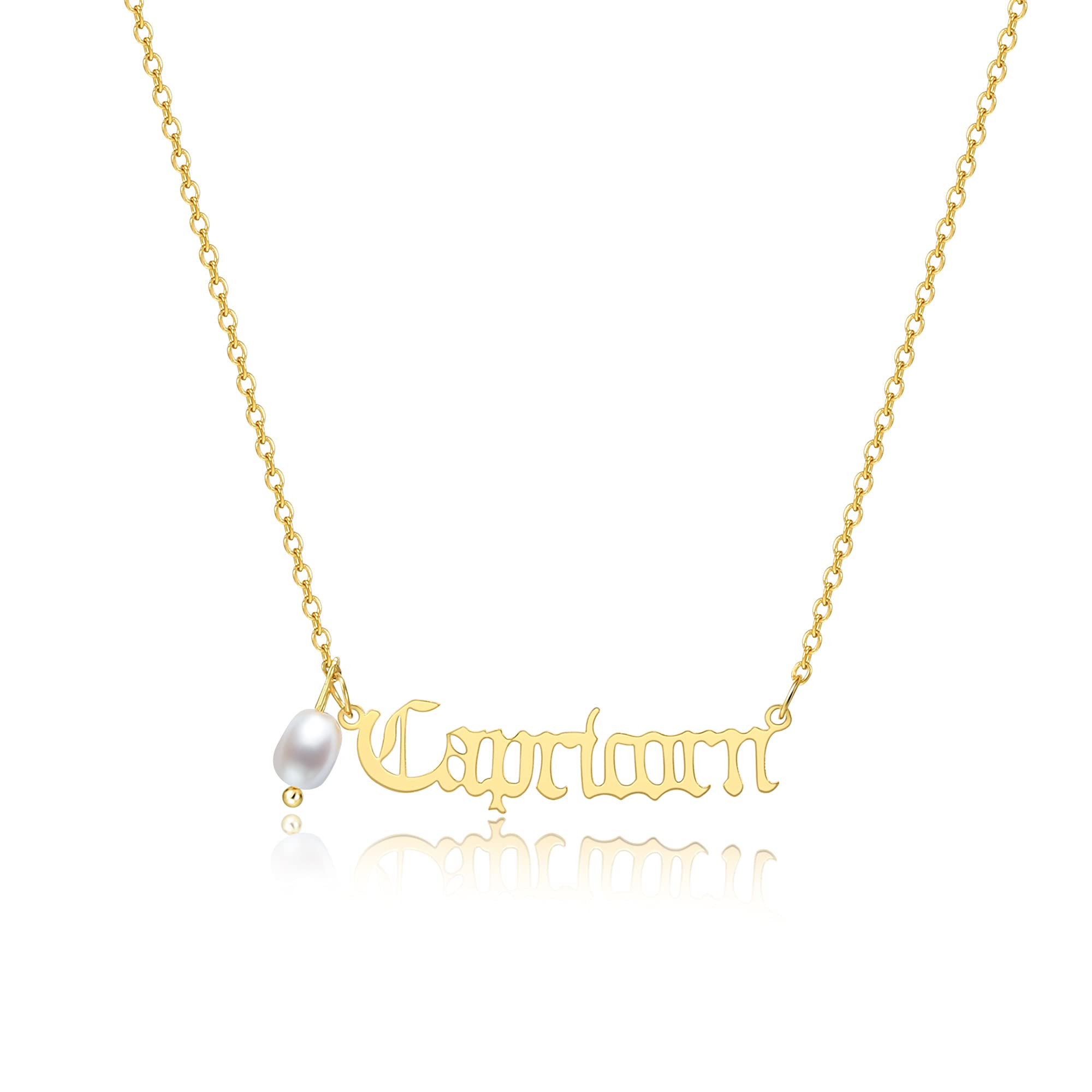 JEMUALE Zodiac Necklace for Women - 12 Constellation Astrology Necklace with Freshwater Pearls, Personalized Star Sign Jewelry Gift for Her | Birthday, Anniversary & Everyday Wear