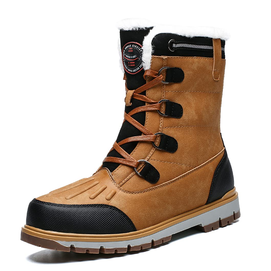 Waterproof Plush Snow Boots for Men - Winter Warm Fleece Lined Casual Mid-Calf Boots | Perfect for Snowy Days, Outdoor Activities & Cold Weather Fashion