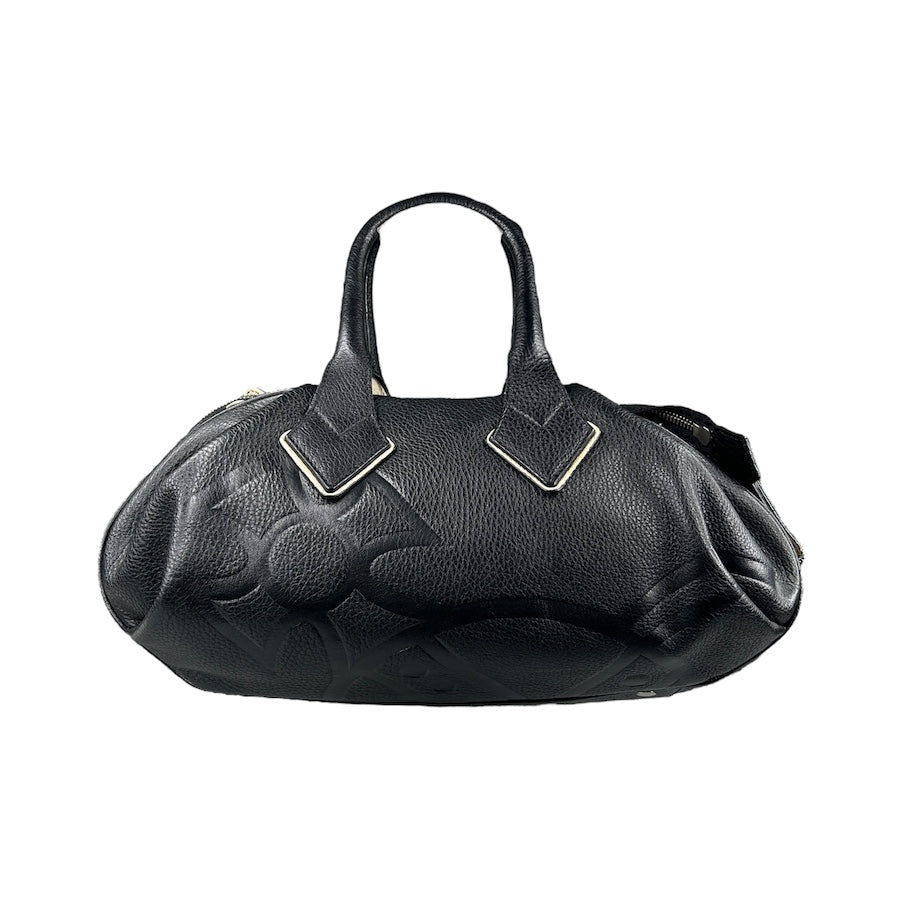 Vivienne Westwood Black Pebbled Leather Bowler Bag - Stylish & Durable Handbag for Women, Perfect for Work, Travel & Evening Out