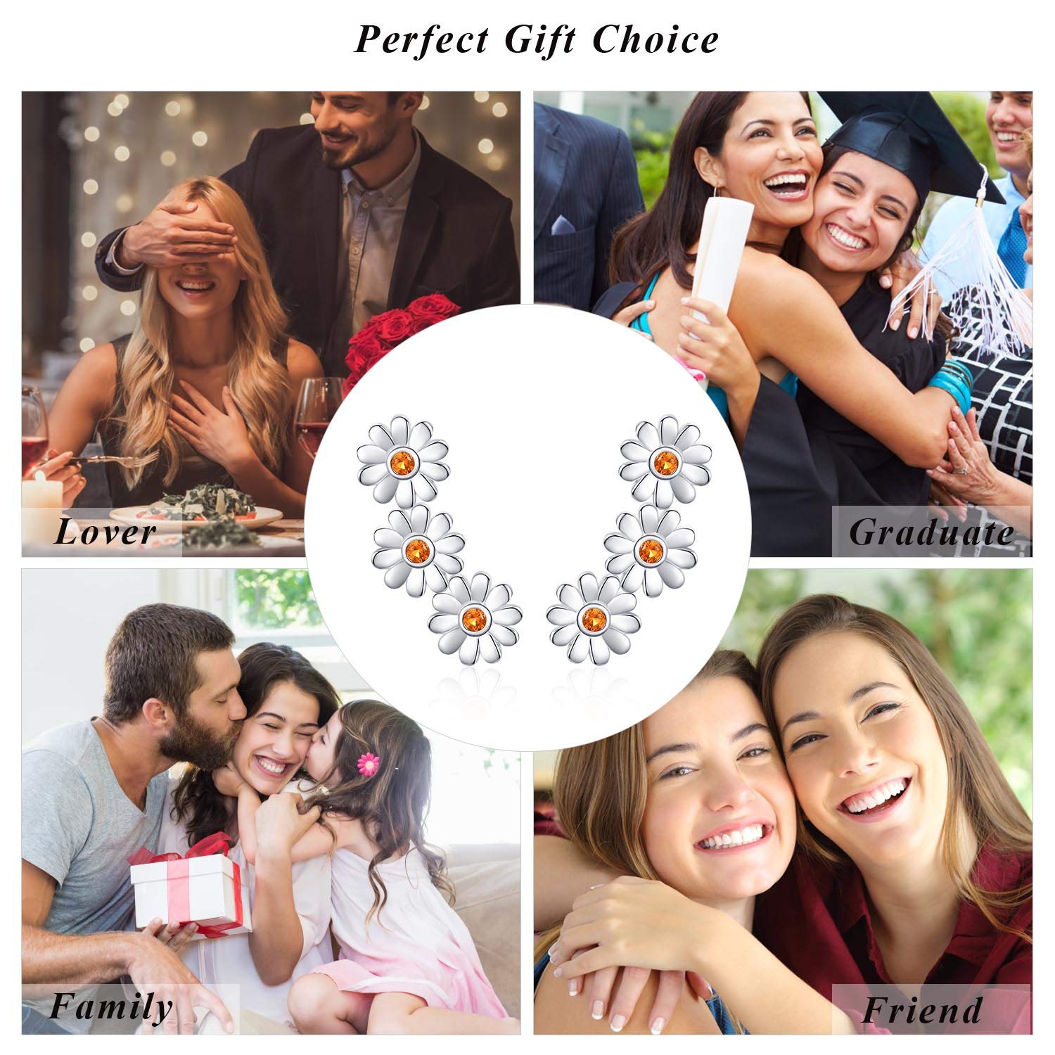 925 Sterling Silver Tiny Daisy Flower Stud Earrings for Women - Hypoallergenic Jewelry for Sensitive Ears - Perfect Mother's Day Gift in Gift Box - Ideal for Everyday Wear, Date Nights and Special Occasions