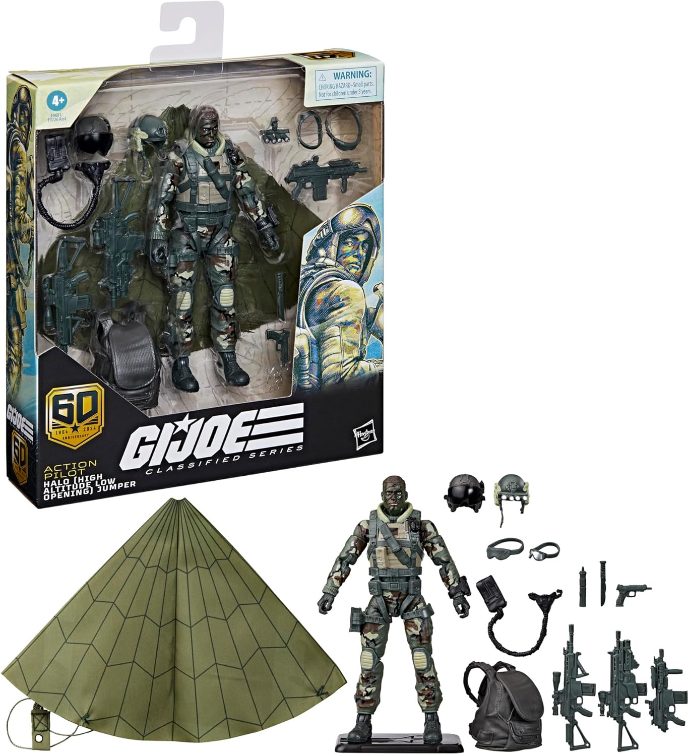 G.I. Joe Classified Series 60th Anniversary 6-Inch Action Figure - Pilot HALO Jumper Collectible Toy for Adults | Perfect for Display, Collection & Military-Themed Dioramas