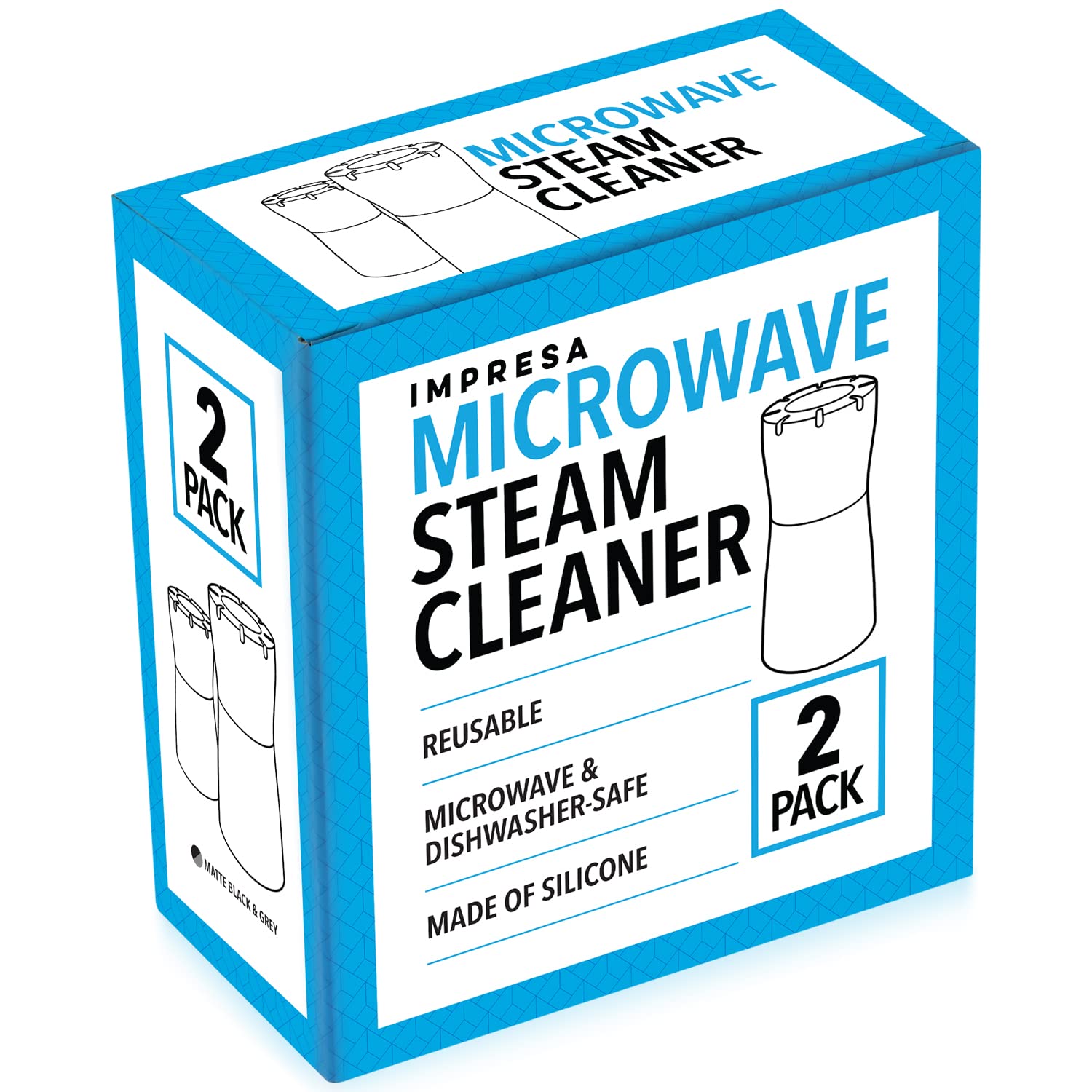 IMPRESA [2 Pack] Black Microwave Steam Cleaner – Effortless Cleaning Device for Microwave & Oven – Remove Grime & Odor with Vinegar & Water – Perfect for Kitchens, Homes & Offices