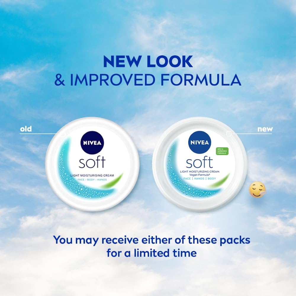 NIVEA Soft Light Moisturizing Cream for Face, Hands & Body - Vitamin E & Jojoba Oil Hydration, Non-Greasy Formula, 50ml - Perfect for Daily Skincare & Dry Skin Relief
