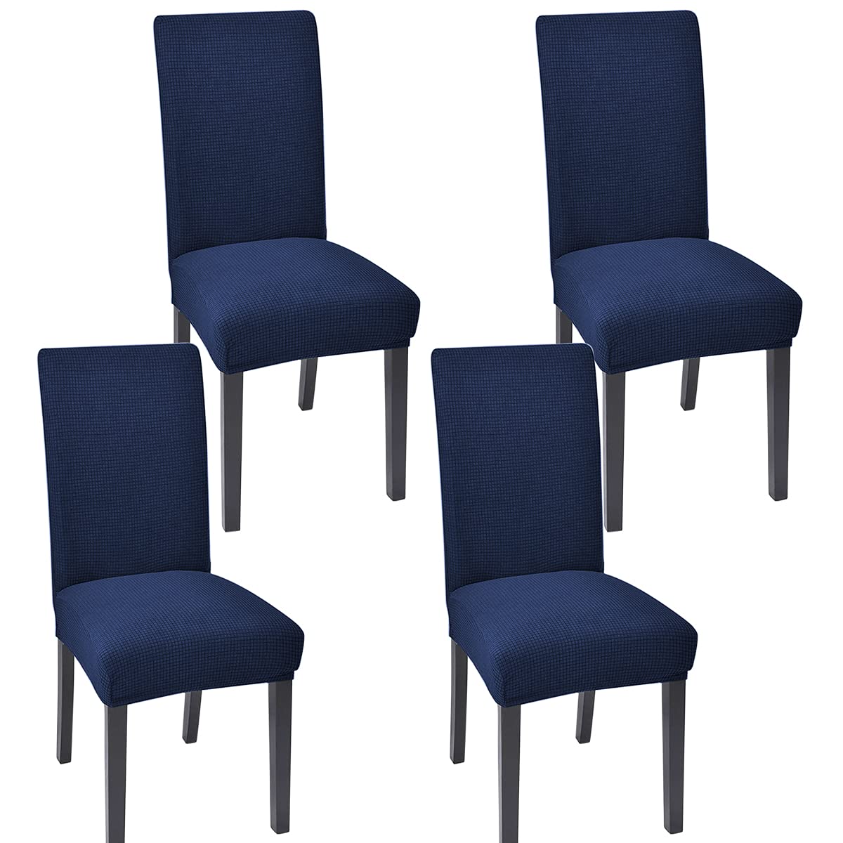 Aertiavty 4-Piece Dining Chair Covers Set - Stretchable Kitchen Chair Slipcovers, Navy Blue Parsons Chair Protectors for Dining Room & Home Decor (Perfect for Daily Use, Parties & Special Occasions)