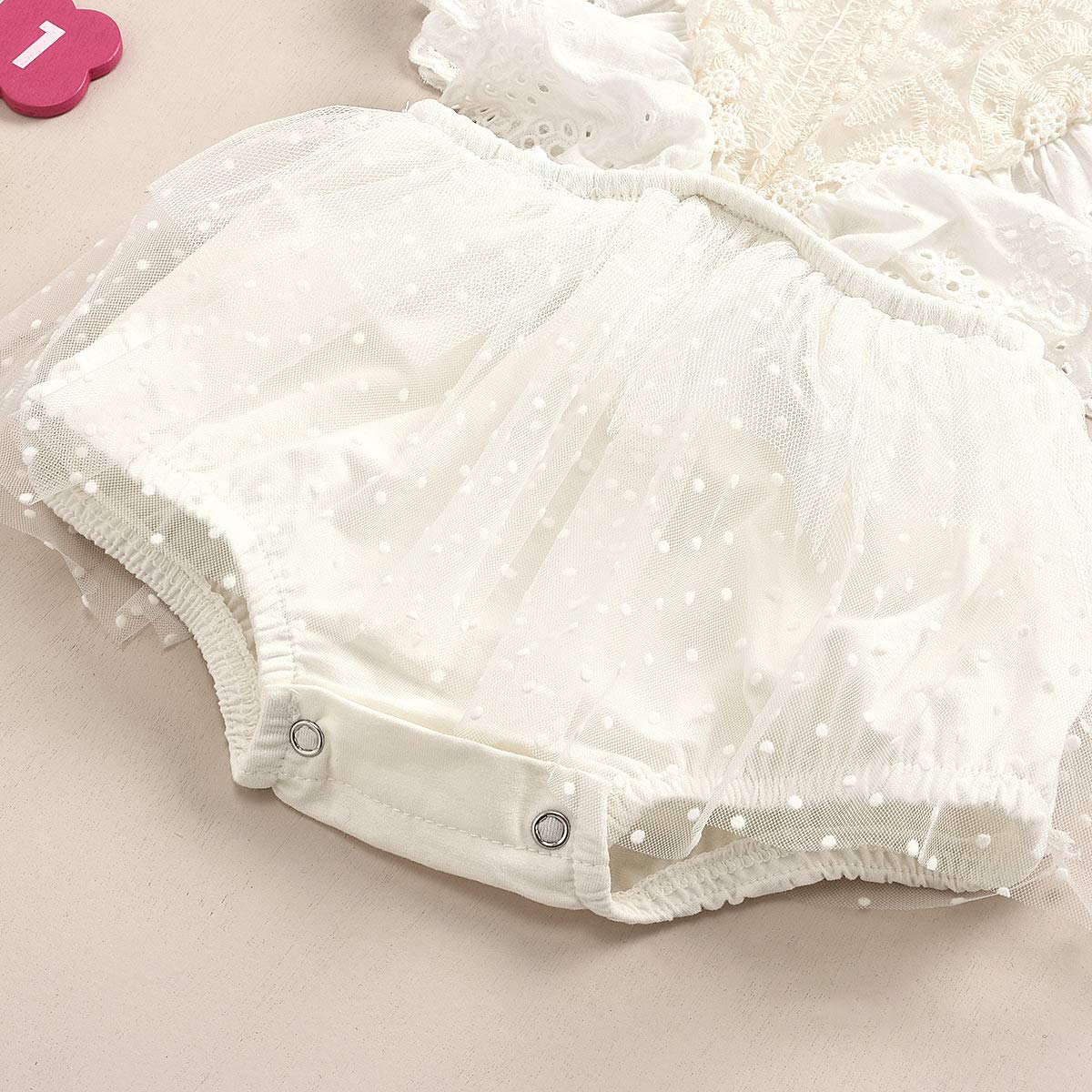Newborn Baby Girls Clothes | Infant Ruffle Sleeveless Romper Bodysuit with Lace Tutu Dress | Cute Jumpsuit Outfits for 0-12 Months | Perfect for Photoshoots, Parties & Special Occasions