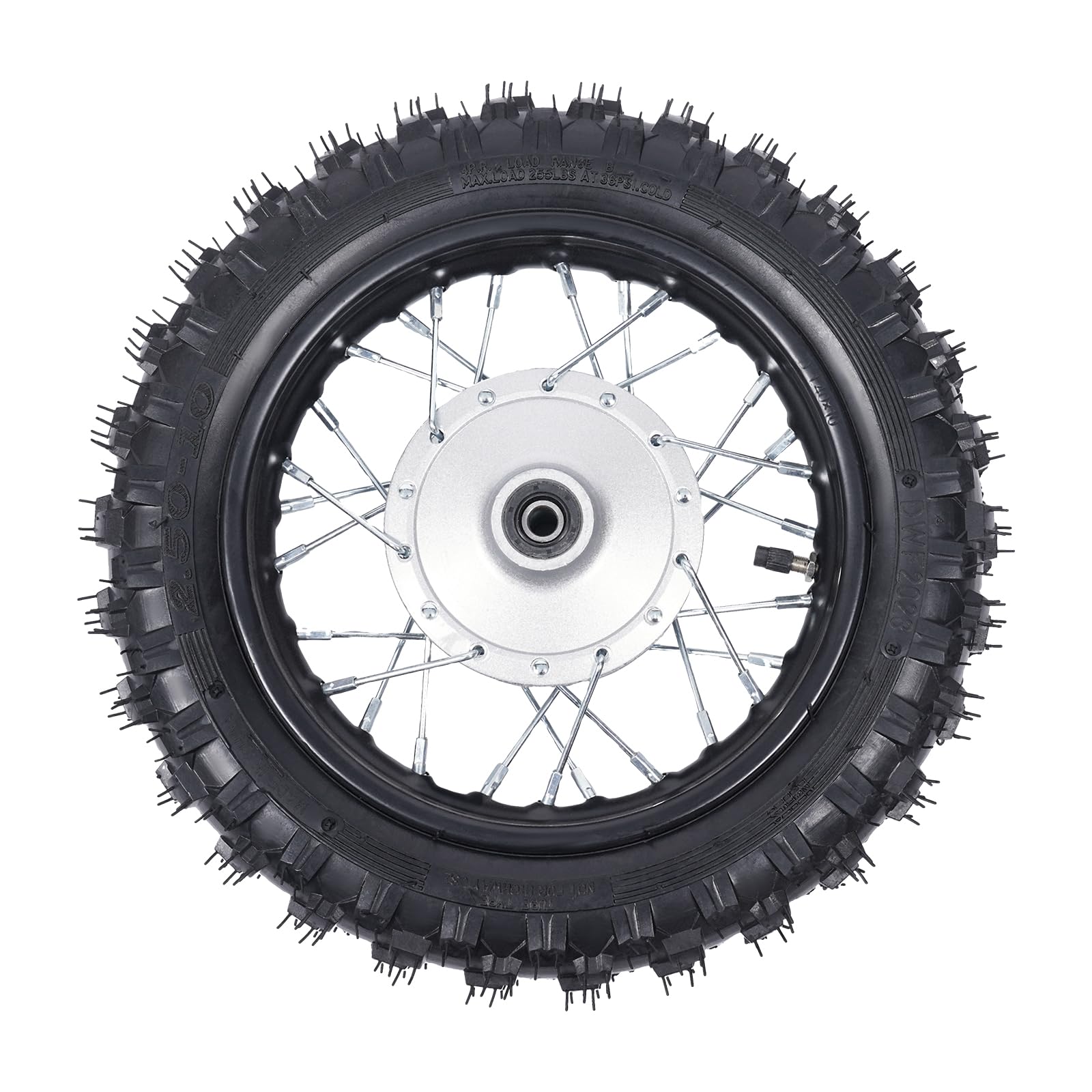 Alloy Front & Rear Wheel Set 2.50-10 for Honda CRF50 XR50 BBR KLX Dirt Bikes - 2.5-10 Tire Rim with Drum Brake, Chain & Chain Plate - Perfect for Pit Bike Racing & Off-Road Trail Riding