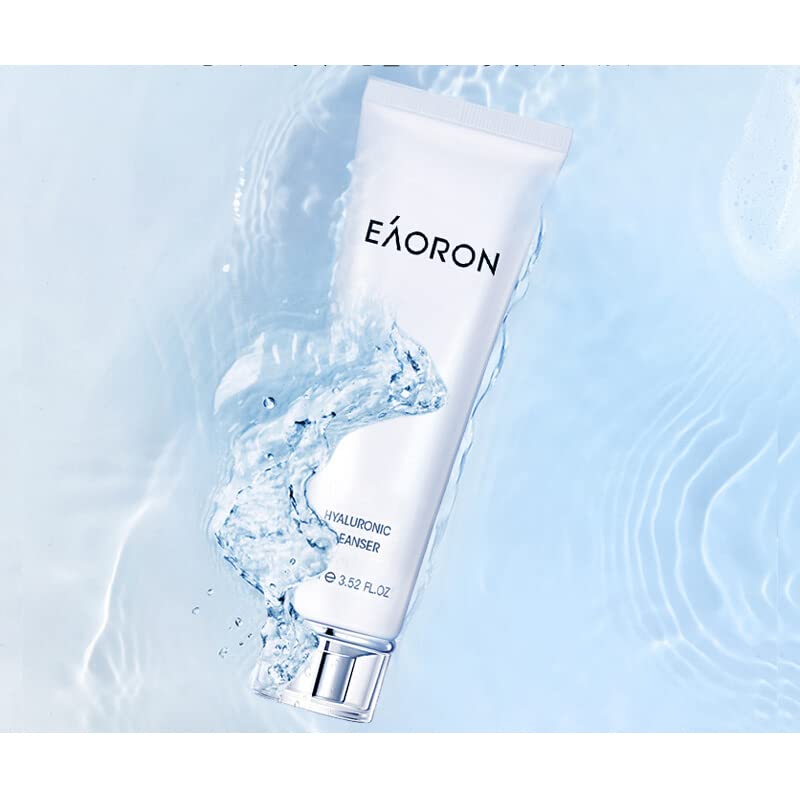 Hyaluronic Acid Foaming Facial Cleanser - Gentle Moisturizing Face Wash for Dry & Sensitive Skin, 100ml - Perfect for Daily Skincare Routine & Makeup Removal