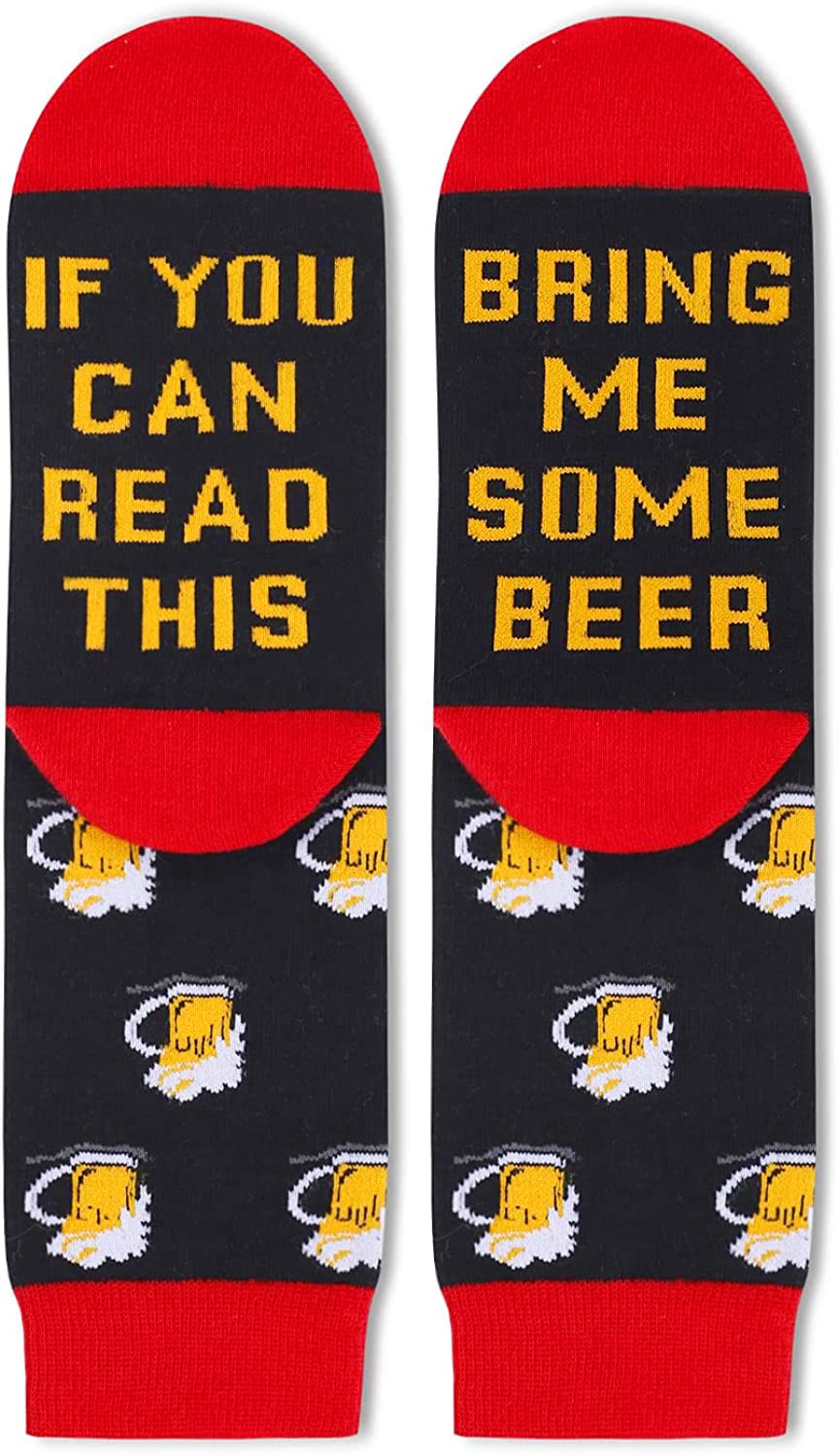 Funny Beer Whiskey Socks for Men - Crazy Novelty Drinking Socks, Cool Whiskey & Beer Lover Gifts - Perfect for Parties, Gag Gifts & Casual Wear
