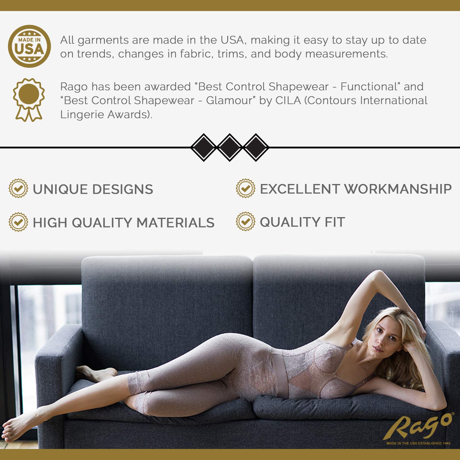 Rago Style 9077 - Extra Firm Control Body Briefer Shapewear for Women | Tummy Control & Waist Cincher | Perfect for Dresses, Formal Wear & Everyday Slimming