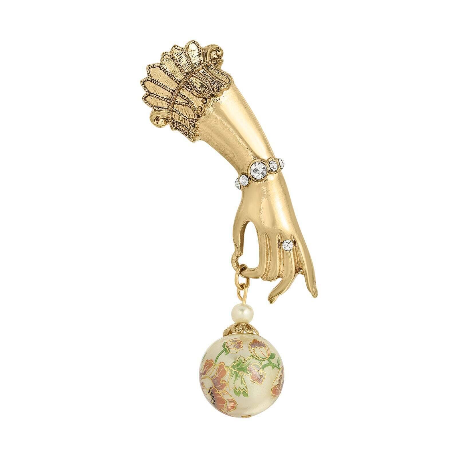 1928 Jewelry Belle Epoch Ladies Round Pink Floral Faux Pearl Brooch Pin - Vintage Inspired Accessory for Weddings, Parties & Special Occasions