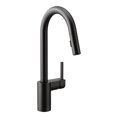 Moen 7565BL Matte Black Align Kitchen Faucet with Pull-Down Sprayer - Modern Touchless Design for Easy Cooking & Dishwashing