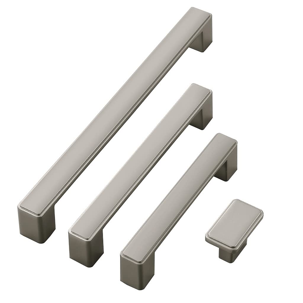 Black Modern Minimalist Drawer Wardrobe Door Handle - Zinc Alloy Cabinet Pulls for Bedroom, Kitchen & Bathroom - Set of 4 (Gray) - Durable & Stylish Hardware for Furniture & Cabinets