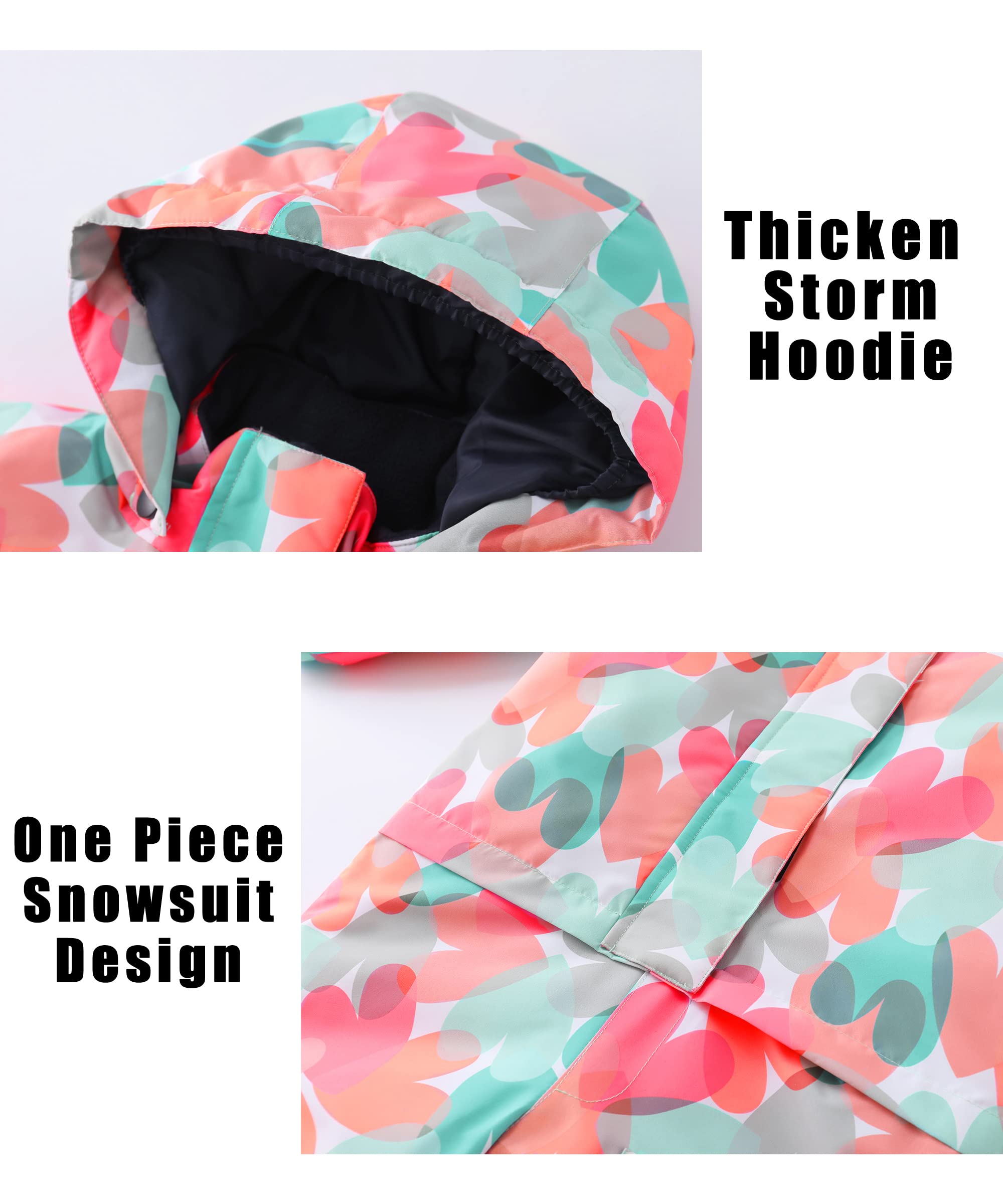 LUCKYLUAN Kids' Waterproof Snowsuit - Windproof One-Piece Ski Coverall with Hood for Boys & Girls | Perfect for Winter Sports, Snow Play & Outdoor Adventures