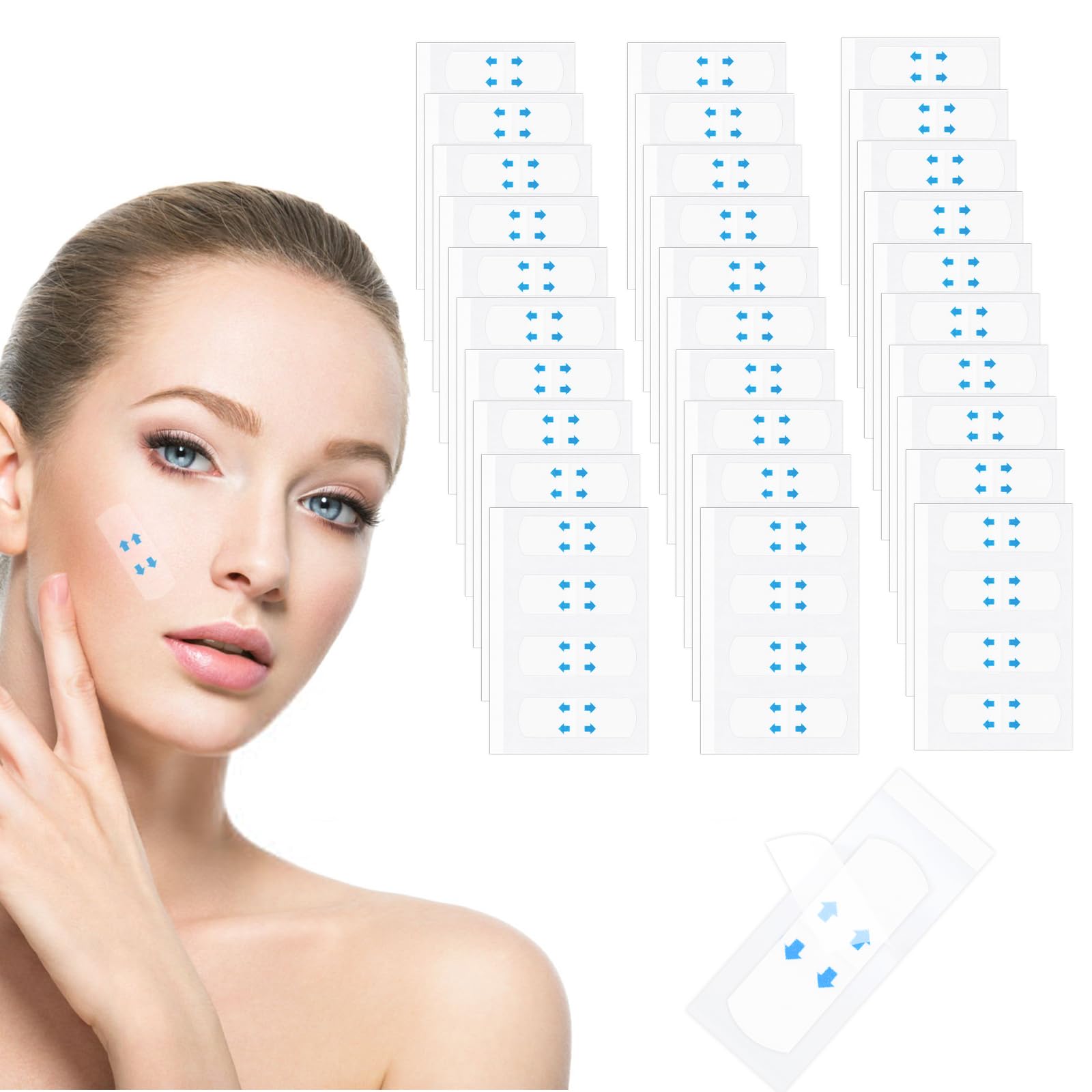 120 Pcs Invisible Face Lift Tape - Instant Neck & Double Chin Lift, Anti-Wrinkle Patches for Face & Eyes | Makeup Tape for Instant Firming, Lifting & Smoothing | Perfect for Parties, Weddings & Daily Beauty Routine