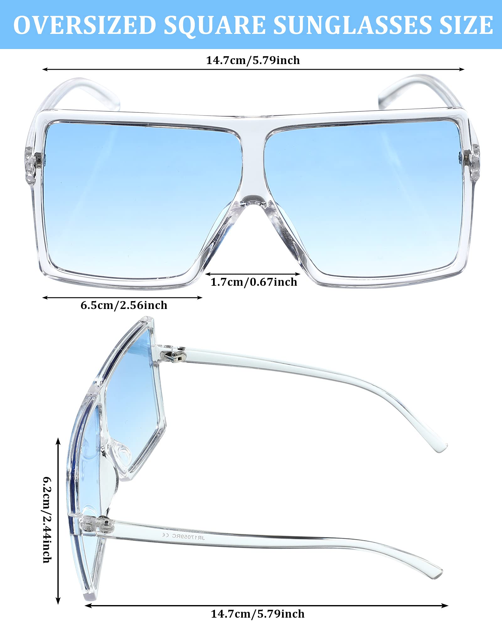 Frienda 20 Pairs Square Oversized Sunglasses for Women & Men - Fashionable Flat Top Shades in 20 Stylish Designs | Perfect for Beach, Driving & Outdoor Activities
