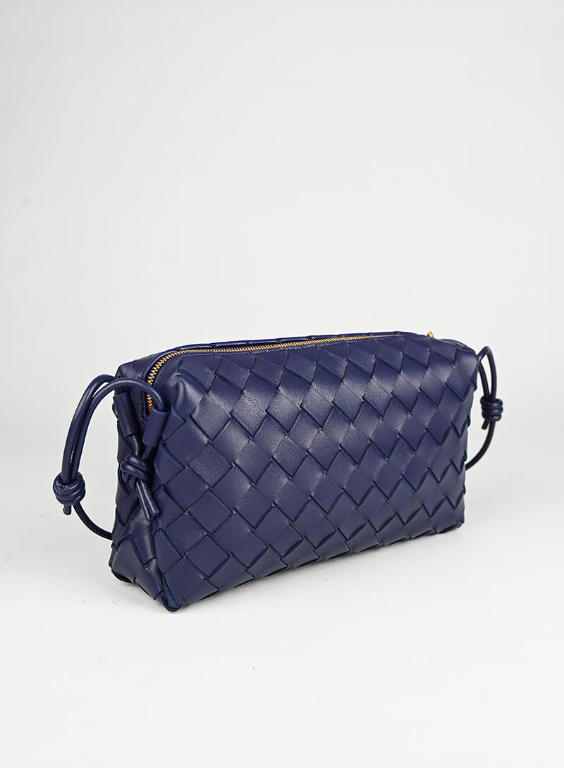Bottega Veneta Blue Leather Crossbody Bag for Women | Luxury Designer Shoulder Purse | Perfect for Work, Travel & Evening Out
