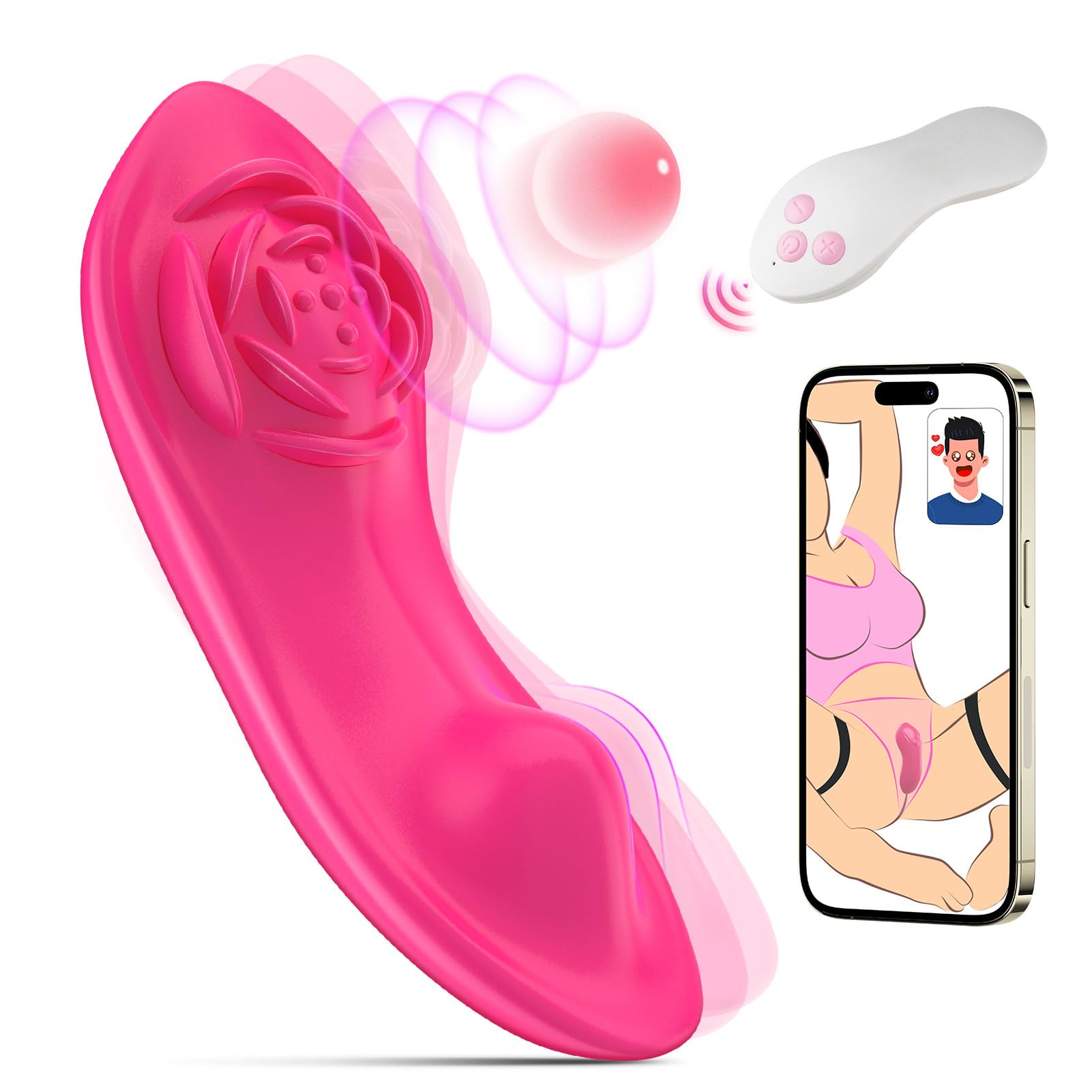 Premium Wearable Panty Vibrator for Women & Couples - 3-in-1 App Controlled Rose Toy with 10x2 Vibration Modes, Mini Butterfly Clitoral & G-Spot Stimulator | Perfect for Discreet Solo Play, Couples Intimacy & Long Distance Relationships