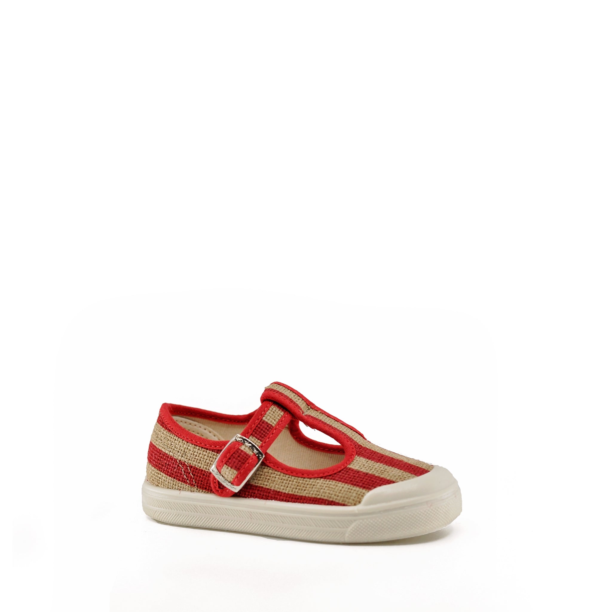 Pepe Striped T-Strap Canvas Sneakers - Women's Casual Shoes for Walking, Travel & Everyday Wear