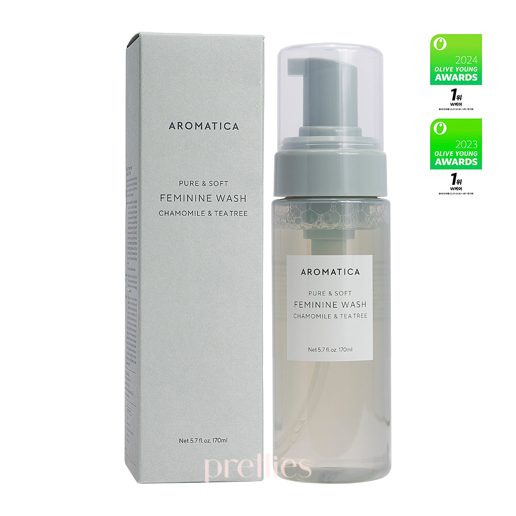 AROMATICA Pure & Soft Feminine Wash 170ml - Chamomile & Tea Tree Formula for Gentle Intimate Care | pH Balanced & Natural Ingredients | Ideal for Daily Hygiene & Sensitive Skin