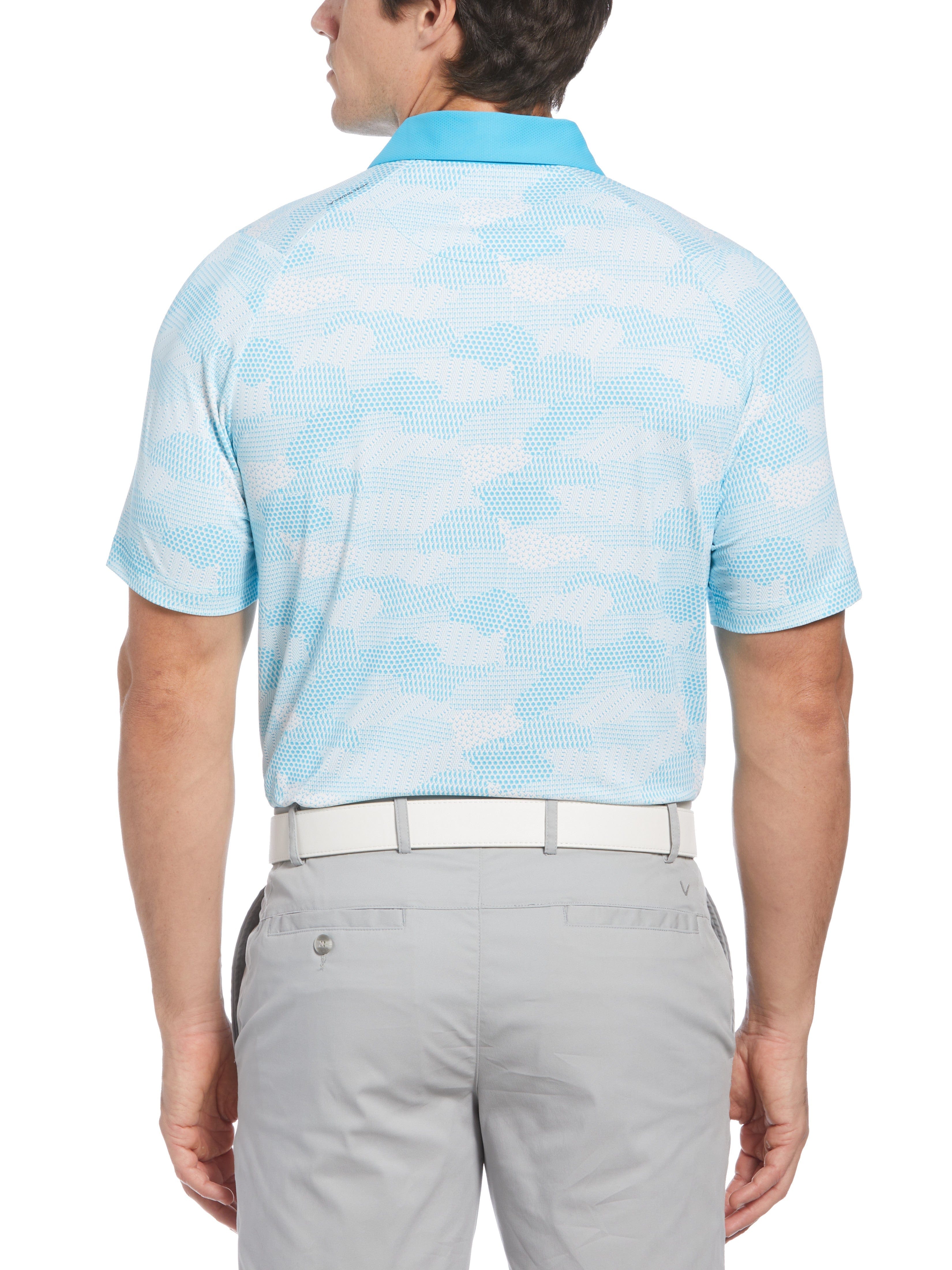 Men's Stylish Cluster Print Golf Polo Shirt - Breathable & Comfortable for Golfing, Casual Wear & Outdoor Activities