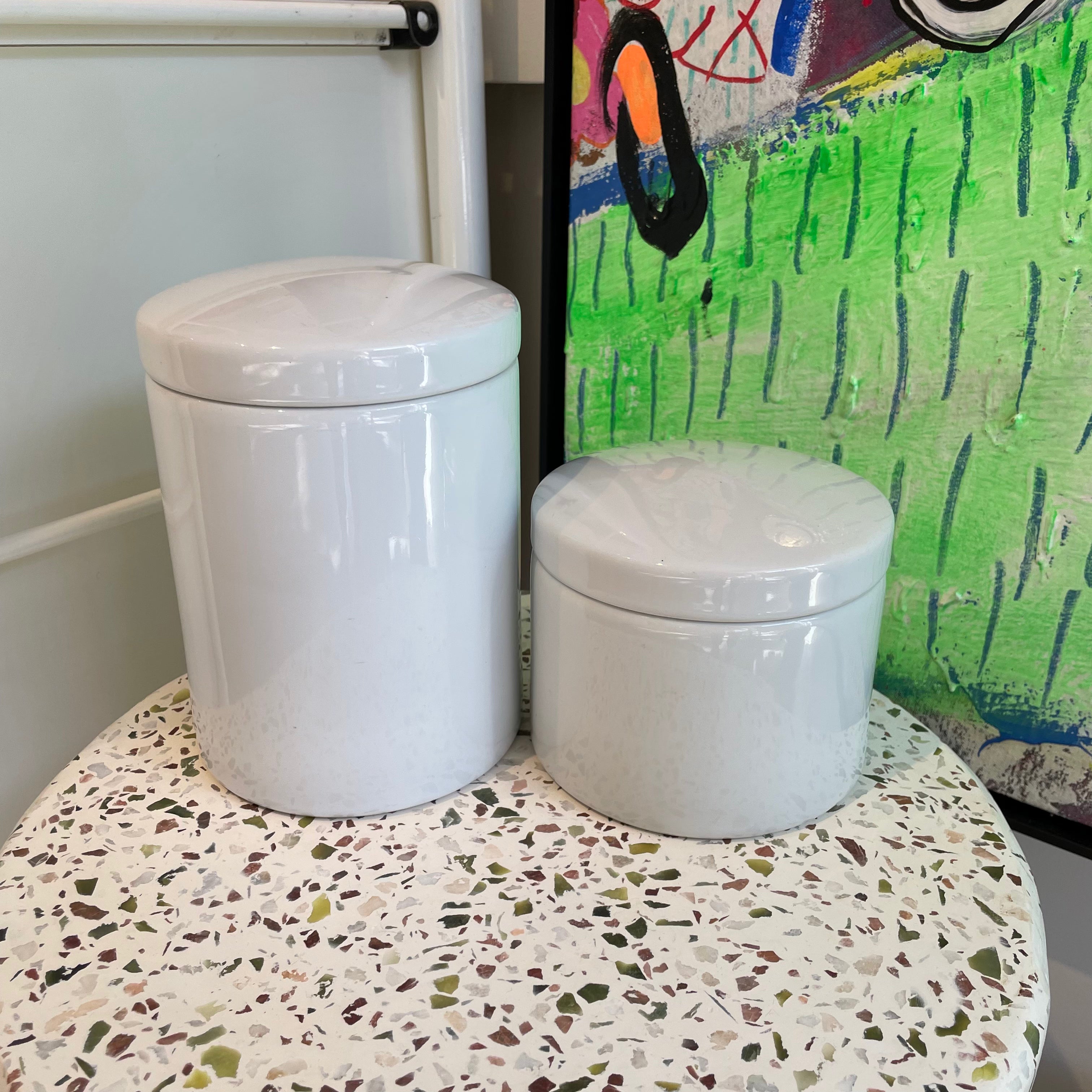 Premium Black Stripe Canisters Set of 2 - Airtight Kitchen Storage Containers for Coffee, Tea, Sugar & Dry Goods - Perfect for Pantry Organization & Home Decor
