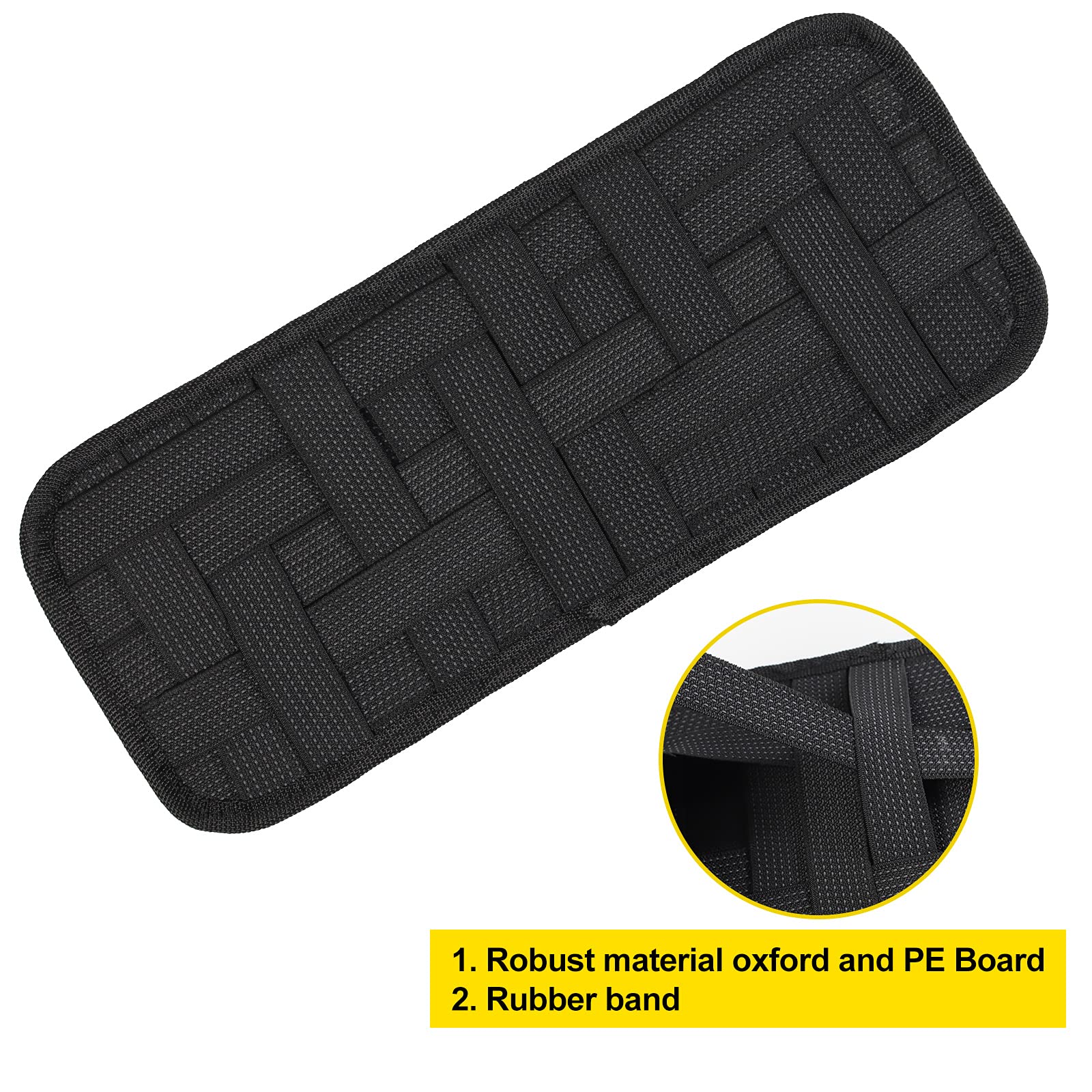 Car Sun Visor Organizer with Crossed Non-Slip Elastic Bands - Secure Storage for Sunglasses, Phones & Small Accessories - Perfect for Road Trips & Daily Commute