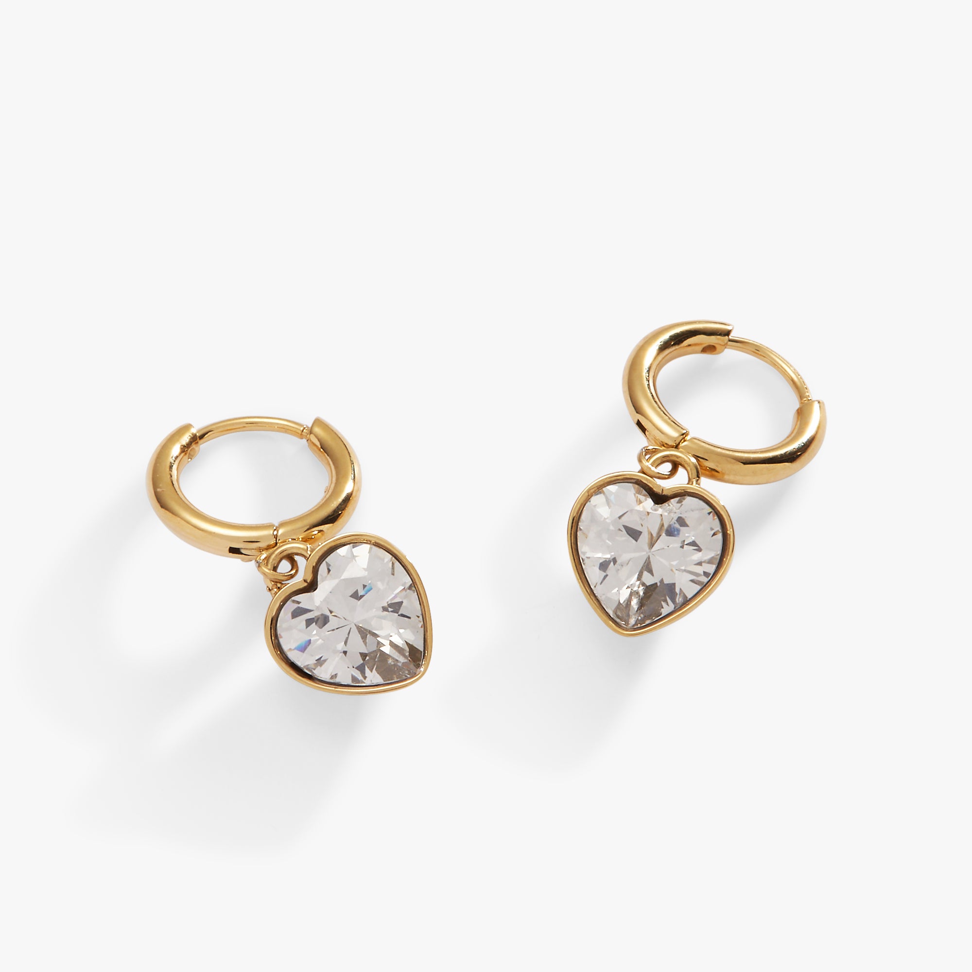 Crystal Heart Huggie Hoop Earrings for Women - Dainty Gold Plated Huggie Earrings for Everyday Wear - Perfect Gift for Valentine's Day, Anniversary & Special Occasions