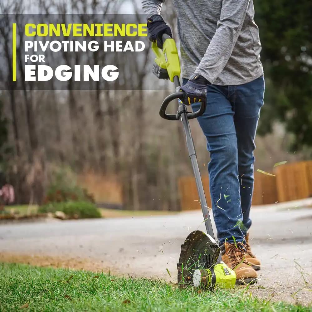 RYOBI ONE+ 18V 13-Inch Cordless String Trimmer & Edger (Tool Only) - Perfect for Lawn Care, Yard Maintenance & Landscaping