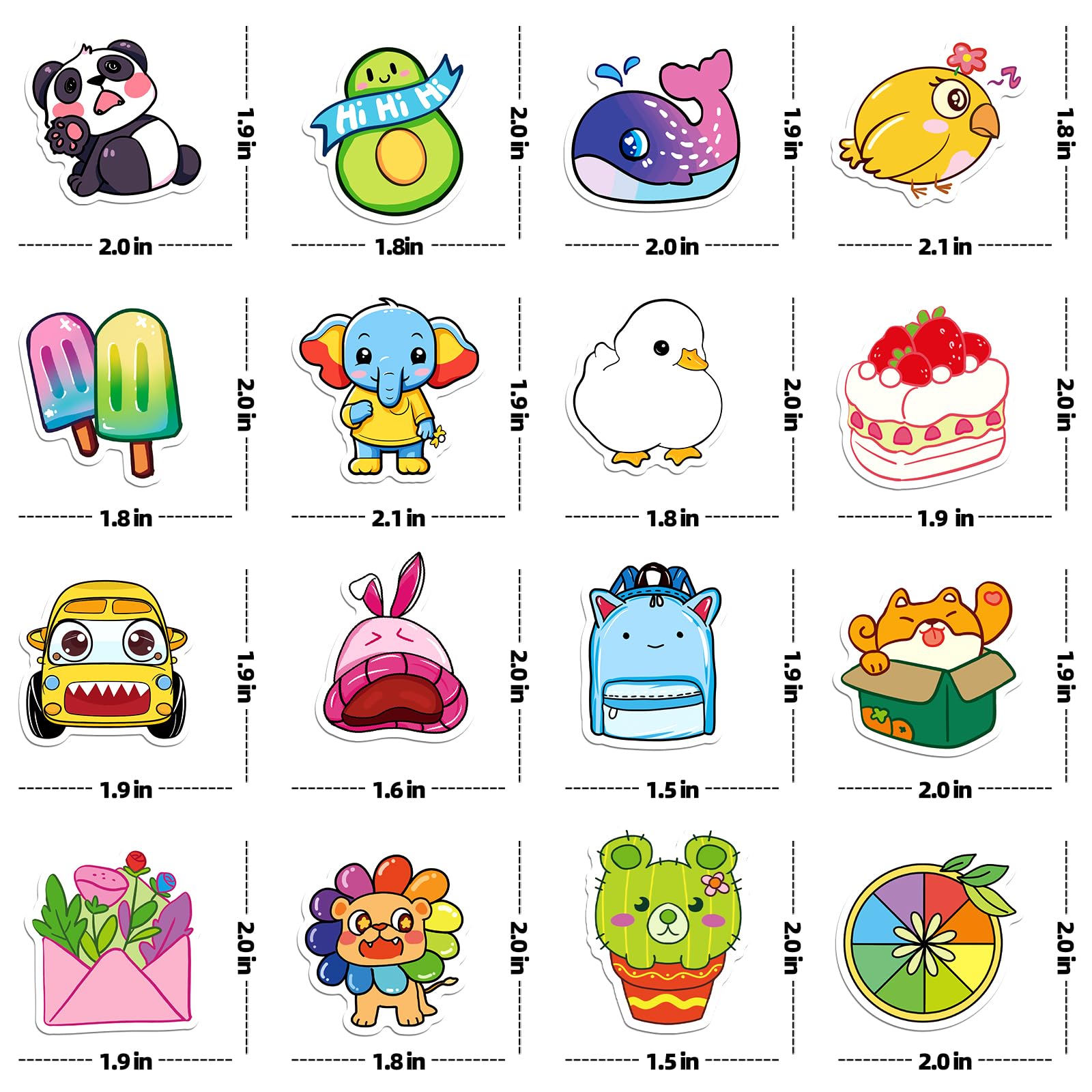 600 PCS Cute Waterproof Stickers for Kids - Kawaii Vinyl Decals for Water Bottles, Laptops, Hydro Flasks, Skateboards, Phones & More - Fun School Supplies & DIY Crafts for Boys and Girls