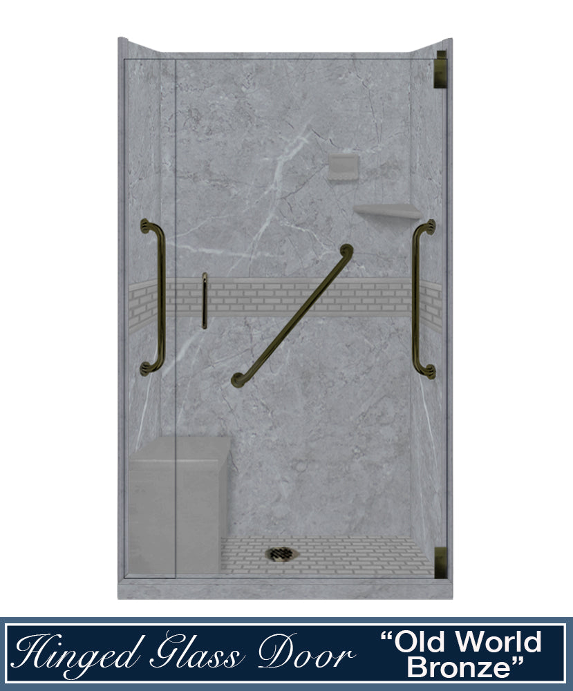 Freedom Grio Marble Classic Alcove Shower Enclosure Kit - Waterproof Bathroom Upgrade for Modern Homes, Easy Installation & Durable Design, Perfect for Small Spaces & Renovations