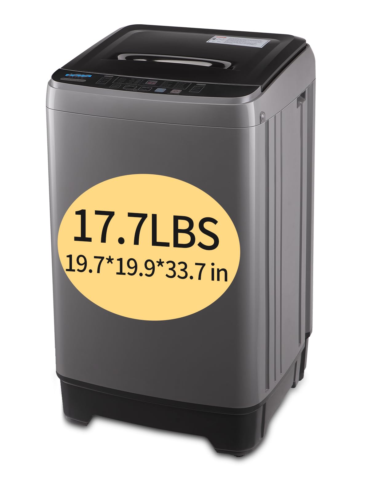 17.7 lbs Full-Automatic Portable Washing Machine with LED Display & Drain Pump - 10 Wash Programs, 8 Water Levels, Compact Laundry Washer for Apartments, RVs, Dorms (Grey) - Perfect for Small Spaces & Travel Use