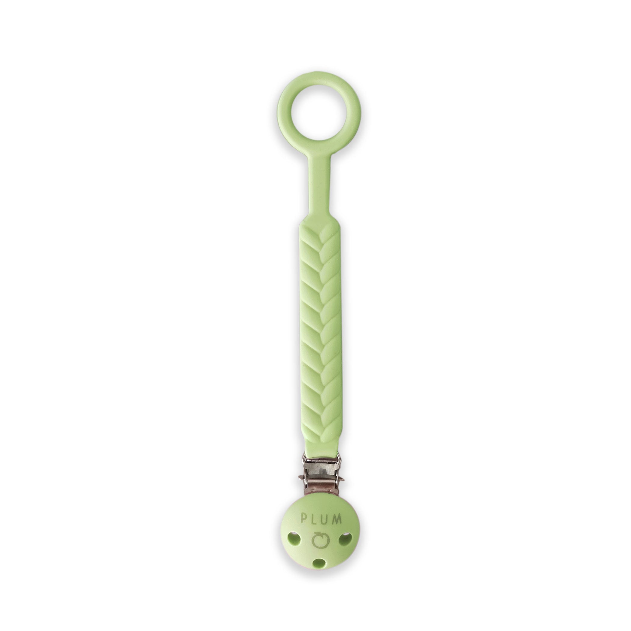 PLUM Sorbet Silicone Pacifier Clip Holder for Baby - Secure Soother Connector with Kiwi Design - Perfect for Strollers, Car Seats & Diaper Bags