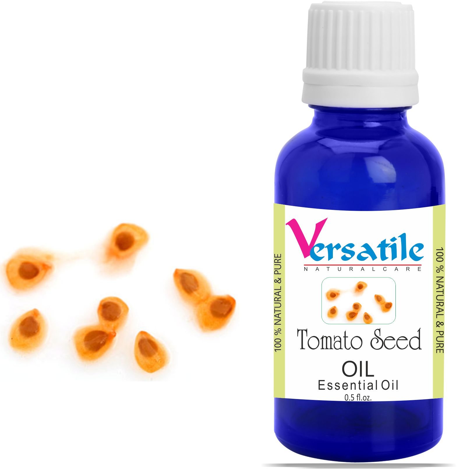 100% Pure Natural Tomato Seed Essential Oil - Cold Pressed, Undiluted for Aromatherapy, Skin & Hair Care (3mL to 1000mL) | DIY Beauty, Massage & Relaxation Therapy